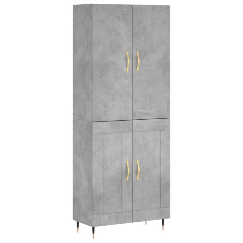 vidaXL Ντουλάπι Γκρι Σκυροδέματος 69,5x34x180 εκ. Επεξεργασμένο Ξύλο