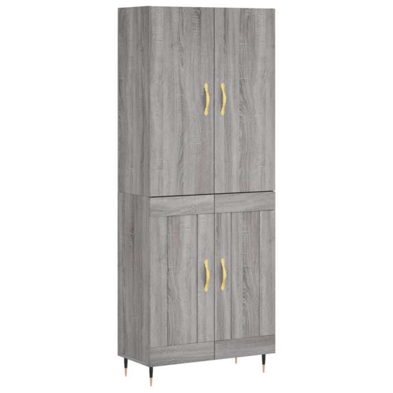 vidaXL Ντουλάπι Γκρι Sonoma 69,5 x 34 x 180 εκ. Επεξεργασμένο Ξύλο