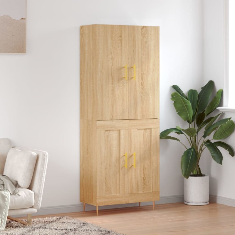 vidaXL Ντουλάπι Sonoma δρυς 69,5 x 34 x 180 εκ. από Επεξεργασμένο Ξύλο