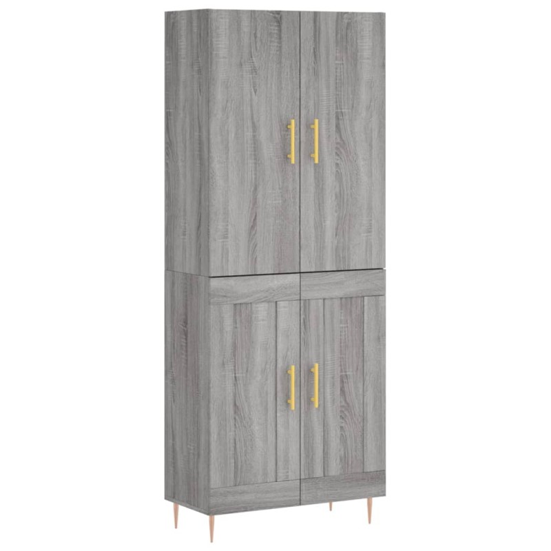 vidaXL Ντουλάπι Γκρι Sonoma 69,5 x 34 x 180 εκ. Επεξεργασμένο Ξύλο