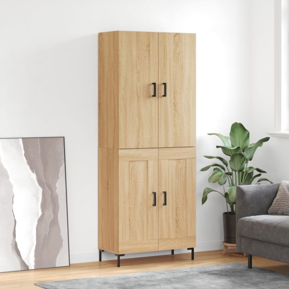 vidaXL Ντουλάπι Sonoma δρυς 69,5 x 34 x 180 εκ. από Επεξεργασμένο Ξύλο