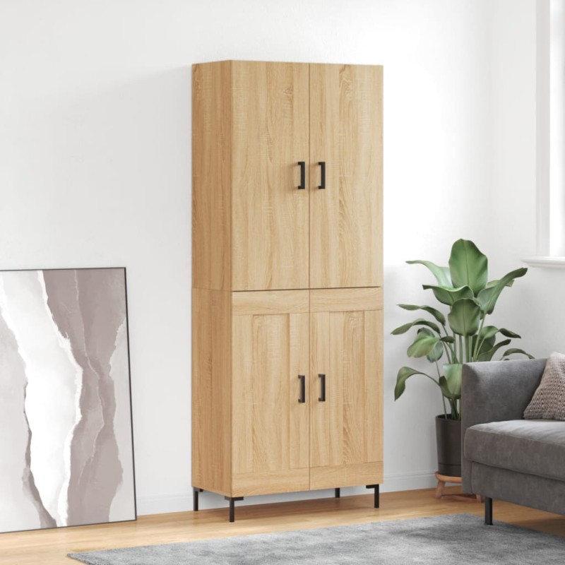 vidaXL Ντουλάπι Sonoma δρυς 69,5 x 34 x 180 εκ. από Επεξεργασμένο Ξύλο