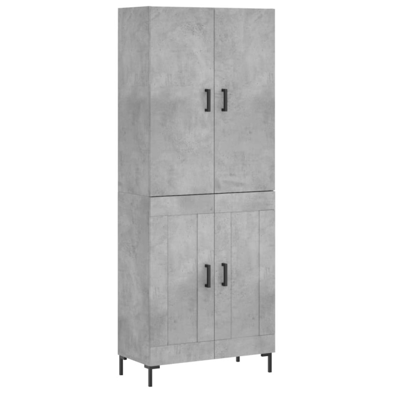 vidaXL Ντουλάπι Γκρι Σκυροδέματος 69,5x34x180 εκ. Επεξεργασμένο Ξύλο