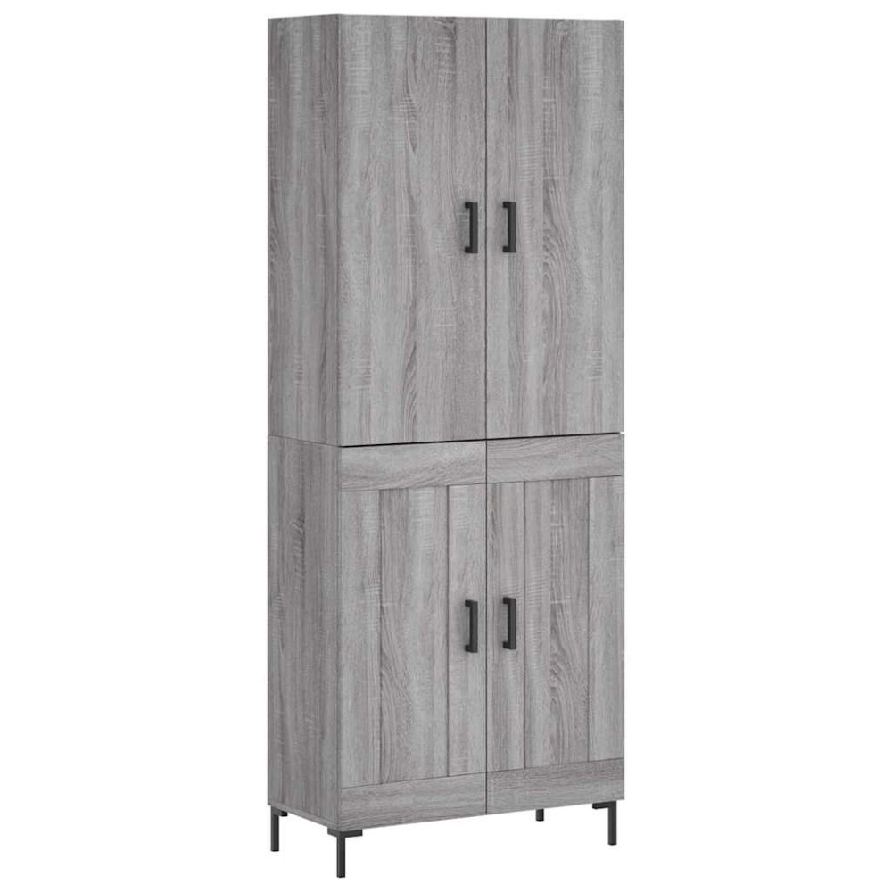 vidaXL Ντουλάπι Γκρι Sonoma 69,5 x 34 x 180 εκ. Επεξεργασμένο Ξύλο