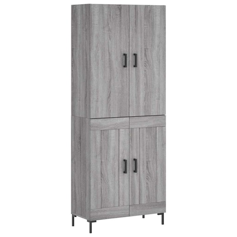 vidaXL Ντουλάπι Γκρι Sonoma 69,5 x 34 x 180 εκ. Επεξεργασμένο Ξύλο