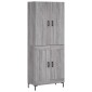 vidaXL Ντουλάπι Γκρι Sonoma 69,5 x 34 x 180 εκ. Επεξεργασμένο Ξύλο
