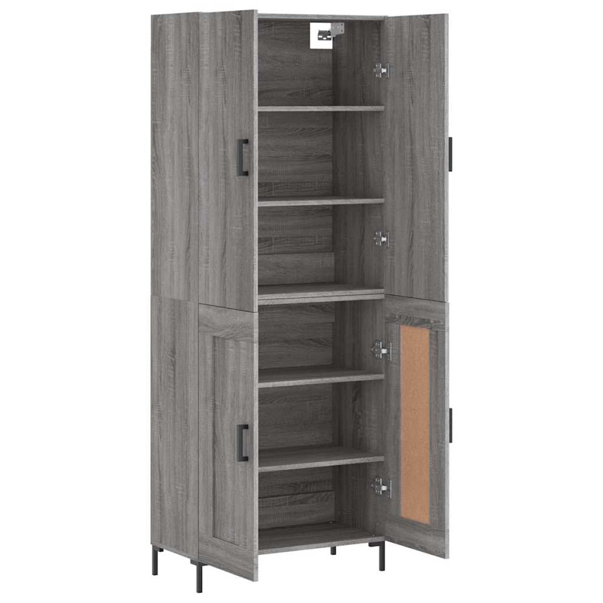 vidaXL Ντουλάπι Γκρι Sonoma 69,5 x 34 x 180 εκ. Επεξεργασμένο Ξύλο