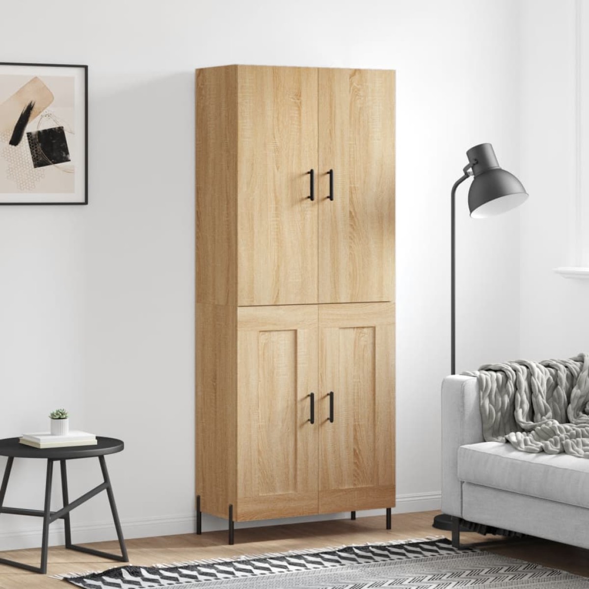 vidaXL Ντουλάπι Sonoma δρυς 69,5 x 34 x 180 εκ. από Επεξεργασμένο Ξύλο
