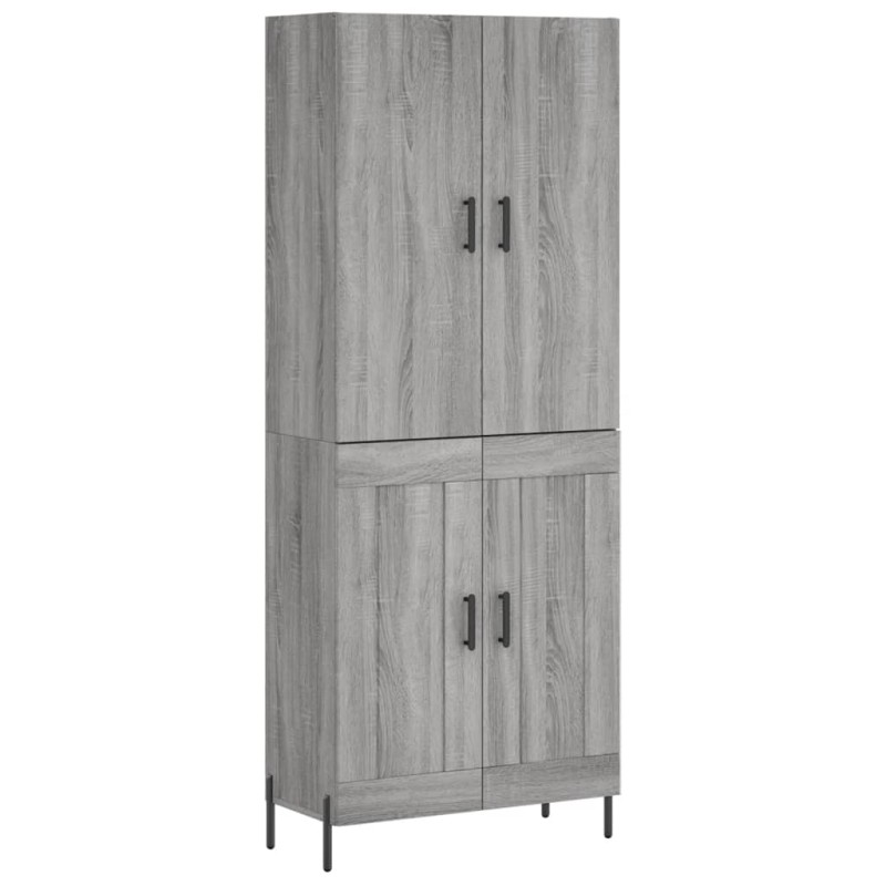 vidaXL Ντουλάπι Γκρι Sonoma 69,5 x 34 x 180 εκ. Επεξεργασμένο Ξύλο