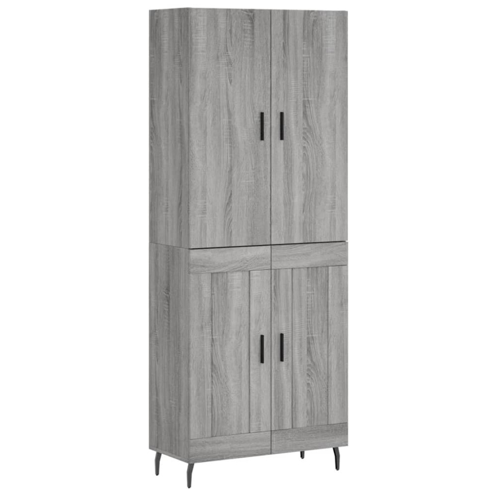 vidaXL Ντουλάπι Γκρι Sonoma 69,5 x 34 x 180 εκ. Επεξεργασμένο Ξύλο