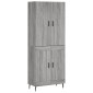 vidaXL Ντουλάπι Γκρι Sonoma 69,5 x 34 x 180 εκ. Επεξεργασμένο Ξύλο