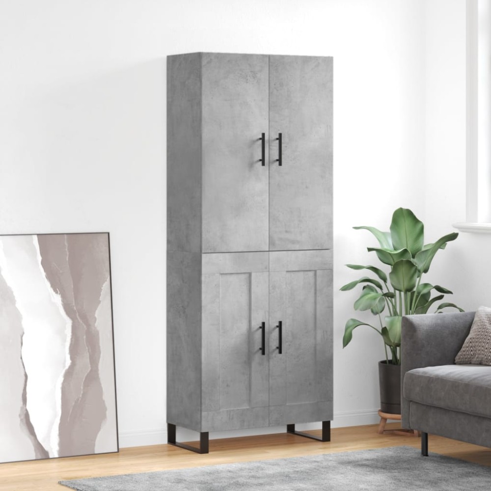 vidaXL Ντουλάπι Γκρι Σκυροδέματος 69,5x34x180 εκ. Επεξεργασμένο Ξύλο