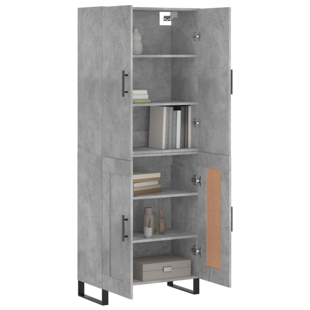 vidaXL Ντουλάπι Γκρι Σκυροδέματος 69,5x34x180 εκ. Επεξεργασμένο Ξύλο