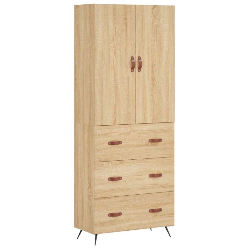 vidaXL Ντουλάπι Sonoma δρυς 69,5 x 34 x 180 εκ. από Επεξεργασμένο Ξύλο