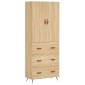 vidaXL Ντουλάπι Sonoma δρυς 69,5 x 34 x 180 εκ. από Επεξεργασμένο Ξύλο