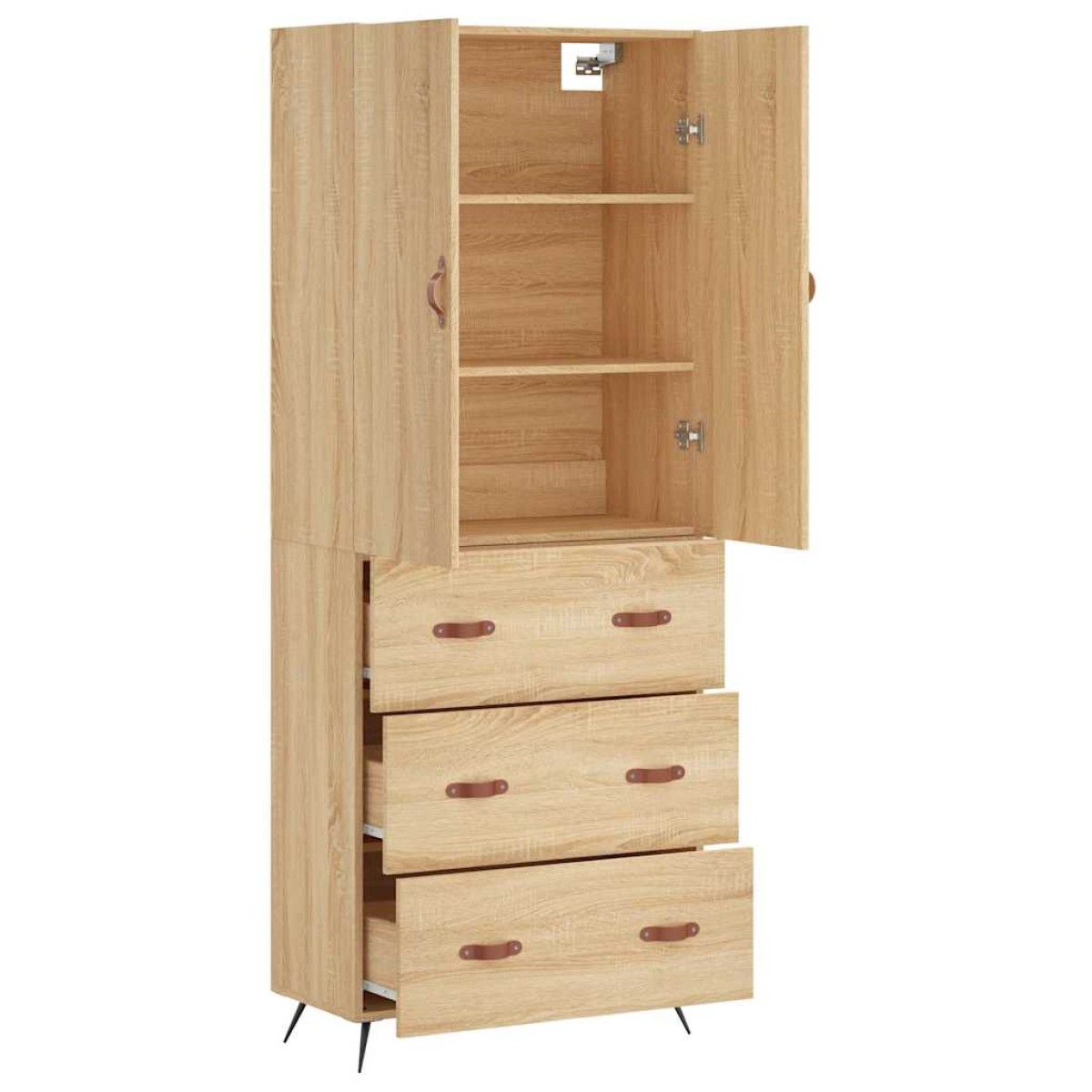 vidaXL Ντουλάπι Sonoma δρυς 69,5 x 34 x 180 εκ. από Επεξεργασμένο Ξύλο