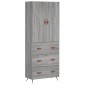 vidaXL Ντουλάπι Γκρι Sonoma 69,5 x 34 x 180 εκ. Επεξεργασμένο Ξύλο