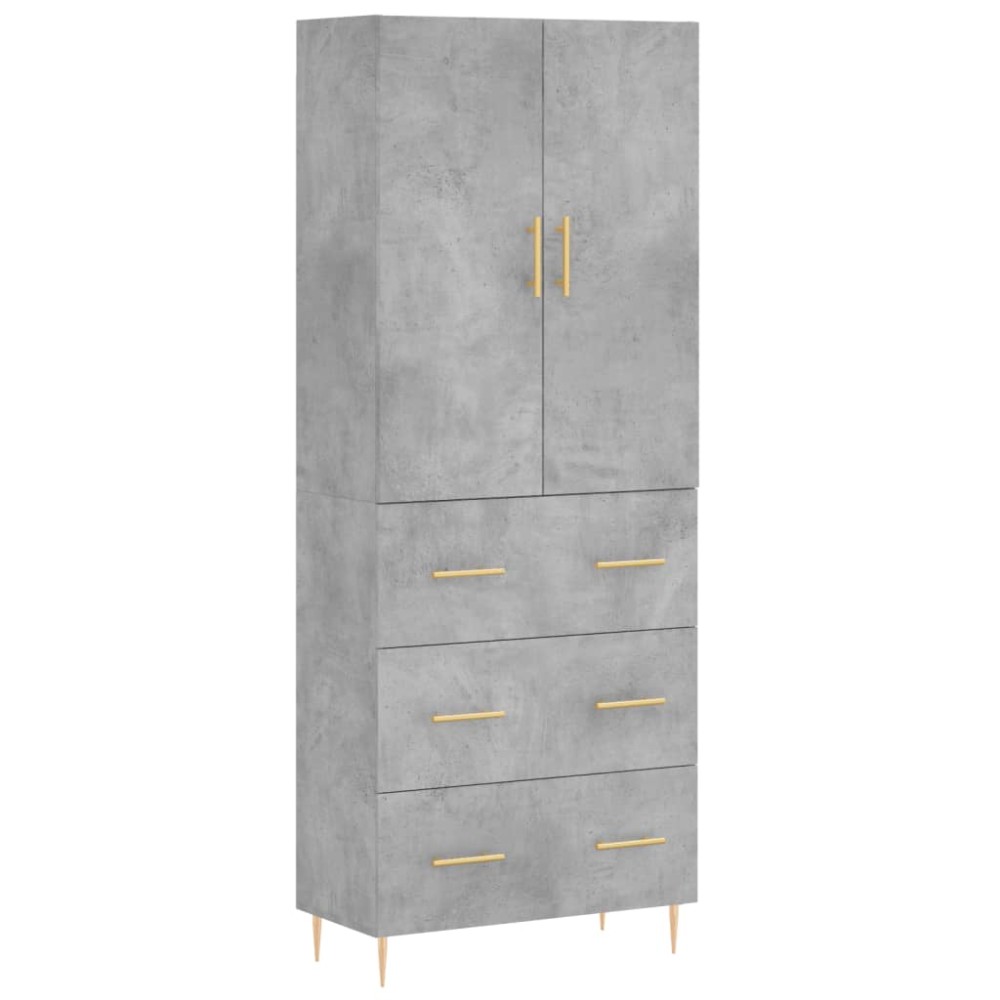 vidaXL Ντουλάπι Γκρι Σκυροδέματος 69,5x34x180 εκ. Επεξεργασμένο Ξύλο