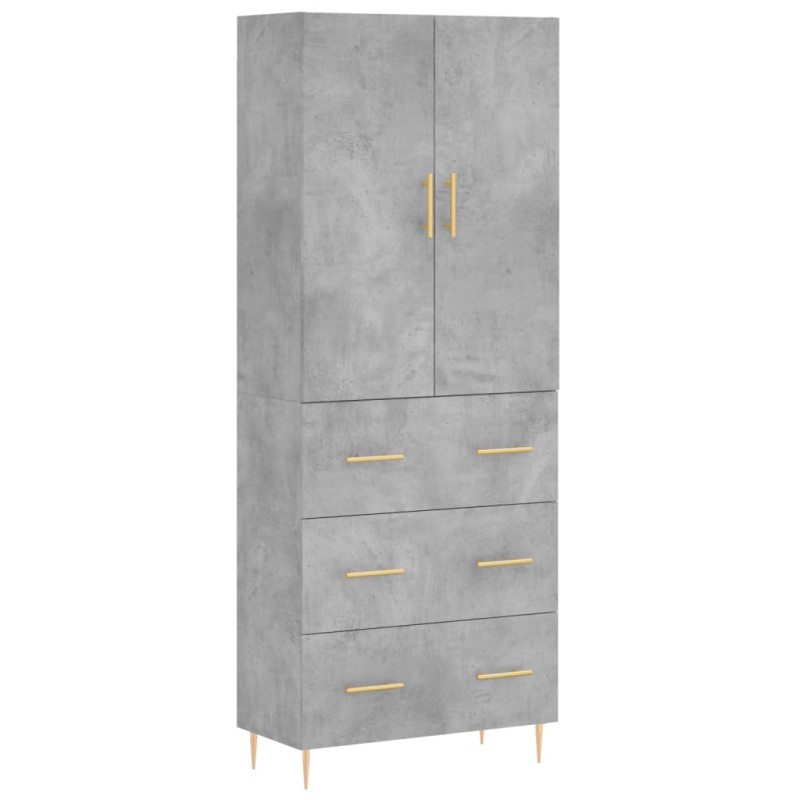 vidaXL Ντουλάπι Γκρι Σκυροδέματος 69,5x34x180 εκ. Επεξεργασμένο Ξύλο