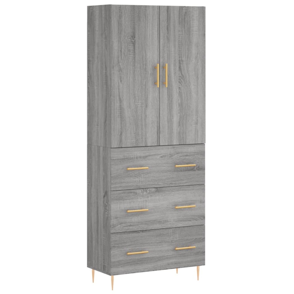 vidaXL Ντουλάπι Γκρι Sonoma 69,5 x 34 x 180 εκ. Επεξεργασμένο Ξύλο