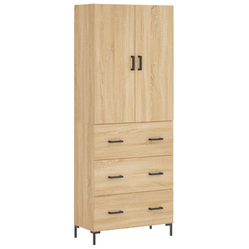 vidaXL Ντουλάπι Sonoma δρυς 69,5 x 34 x 180 εκ. από Επεξεργασμένο Ξύλο