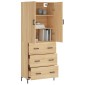 vidaXL Ντουλάπι Sonoma δρυς 69,5 x 34 x 180 εκ. από Επεξεργασμένο Ξύλο
