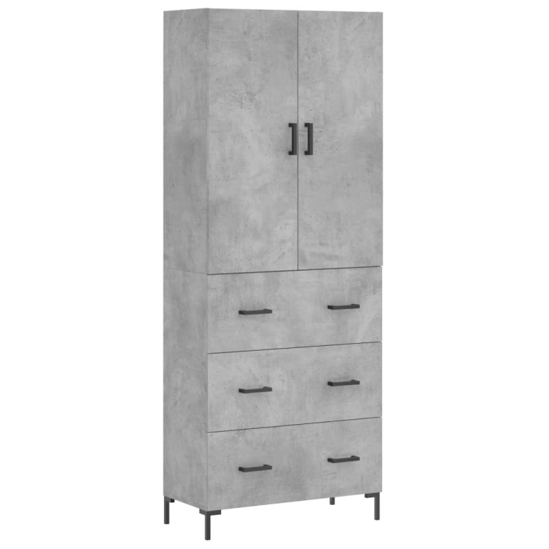 vidaXL Ντουλάπι Γκρι Σκυροδέματος 69,5x34x180 εκ. Επεξεργασμένο Ξύλο