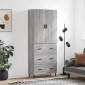 vidaXL Ντουλάπι Γκρι Sonoma 69,5 x 34 x 180 εκ. Επεξεργασμένο Ξύλο