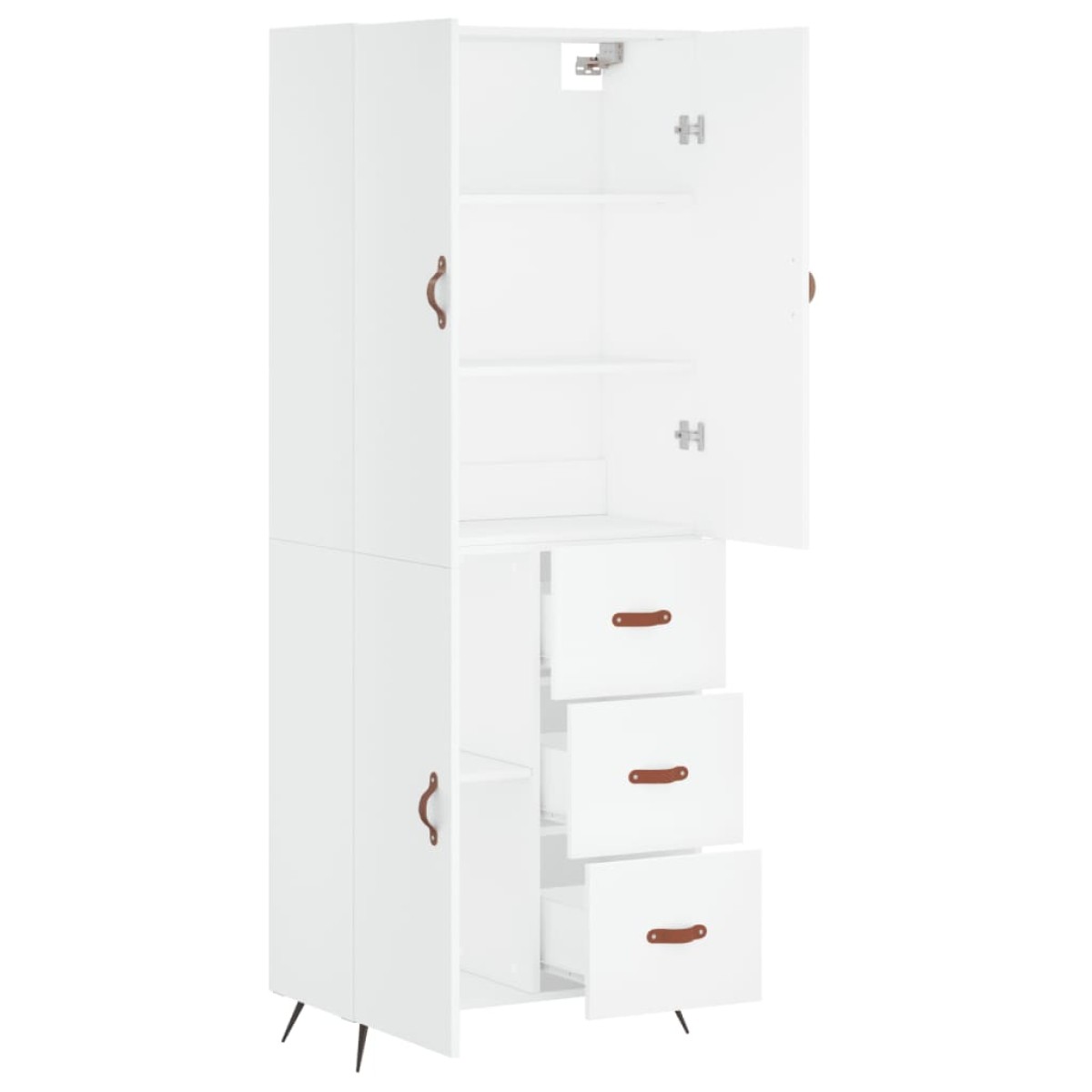 vidaXL Ντουλάπι Λευκό 69,5x34x180 εκ. από Επεξεργασμένο Ξύλο