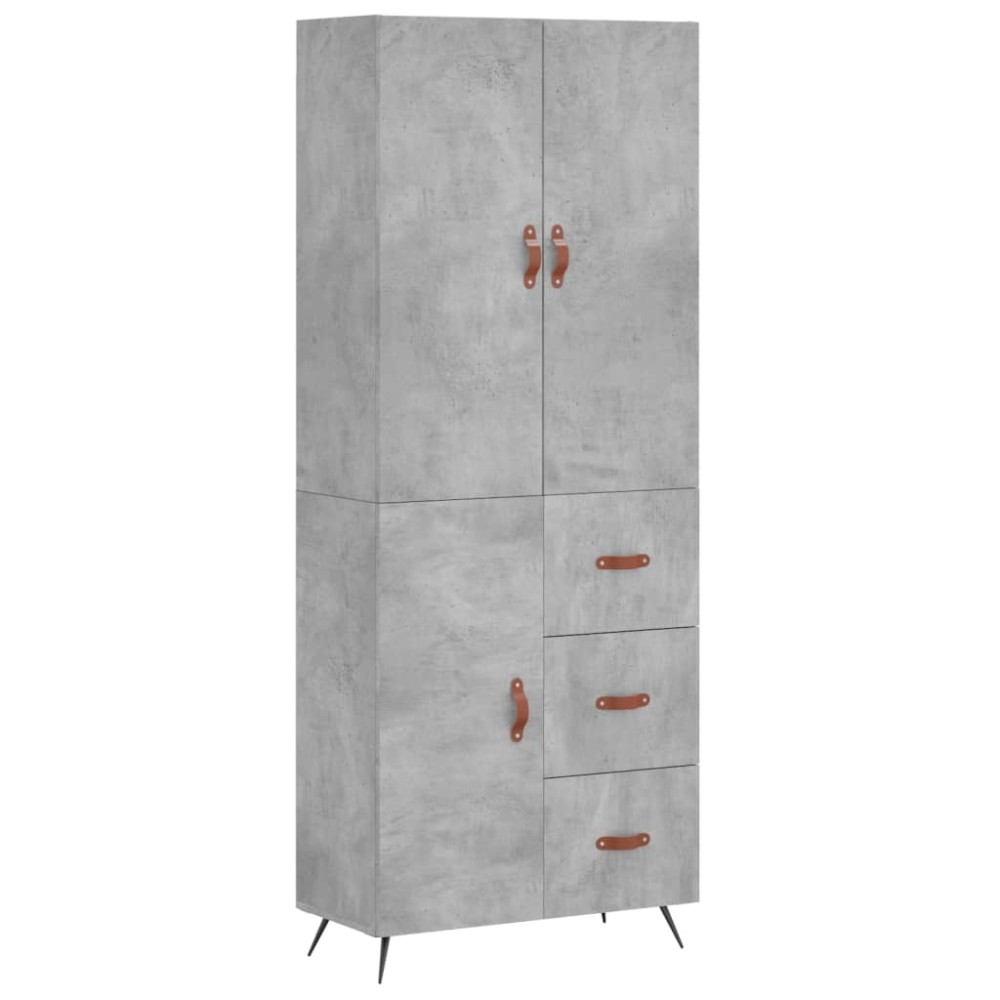 vidaXL Ντουλάπι Γκρι Σκυροδέματος 69,5x34x180 εκ. Επεξεργασμένο Ξύλο