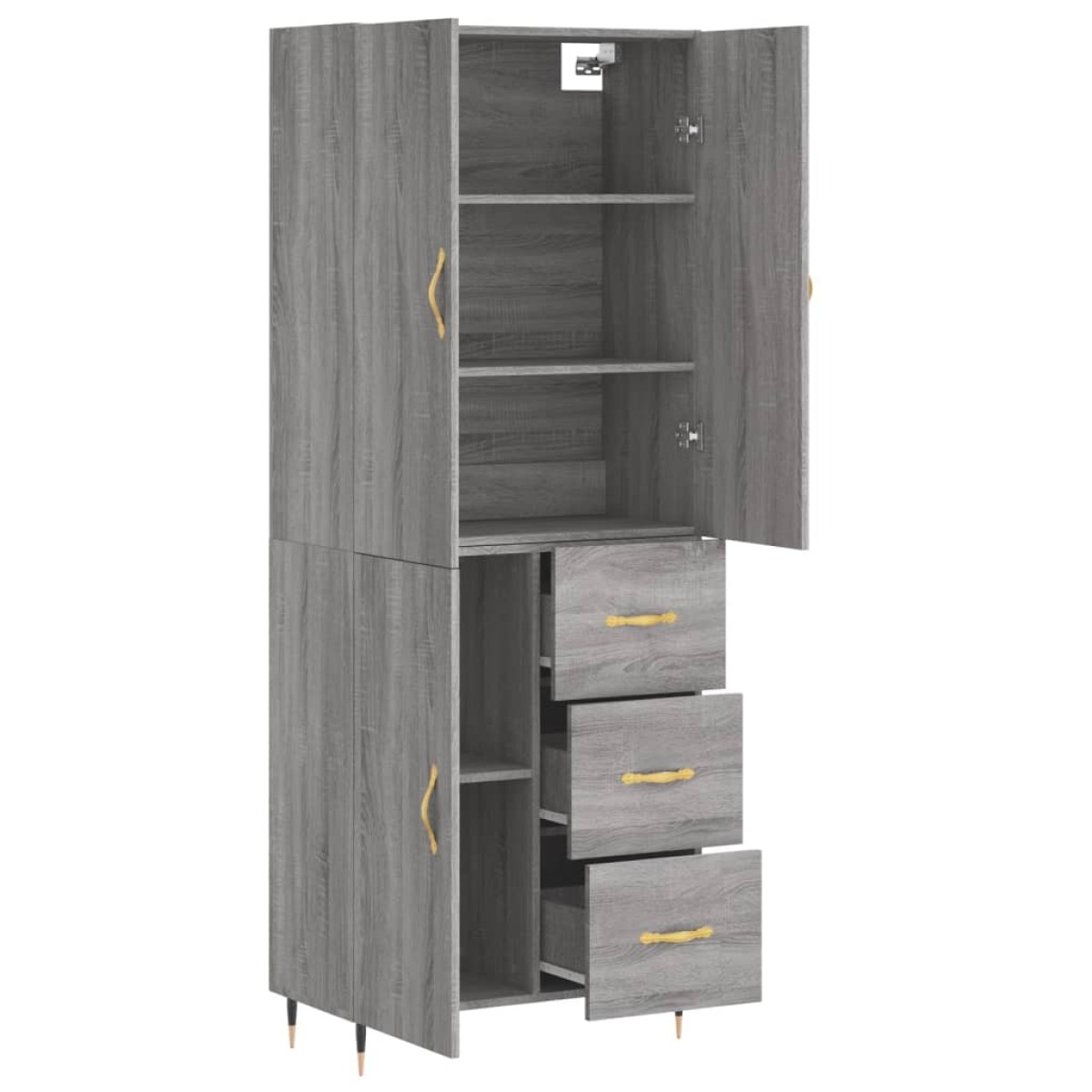 vidaXL Ντουλάπι Γκρι Sonoma 69,5 x 34 x 180 εκ. Επεξεργασμένο Ξύλο
