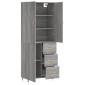 vidaXL Ντουλάπι Γκρι Sonoma 69,5 x 34 x 180 εκ. Επεξεργασμένο Ξύλο