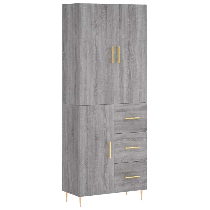 vidaXL Ντουλάπι Γκρι Sonoma 69,5 x 34 x 180 εκ. Επεξεργασμένο Ξύλο