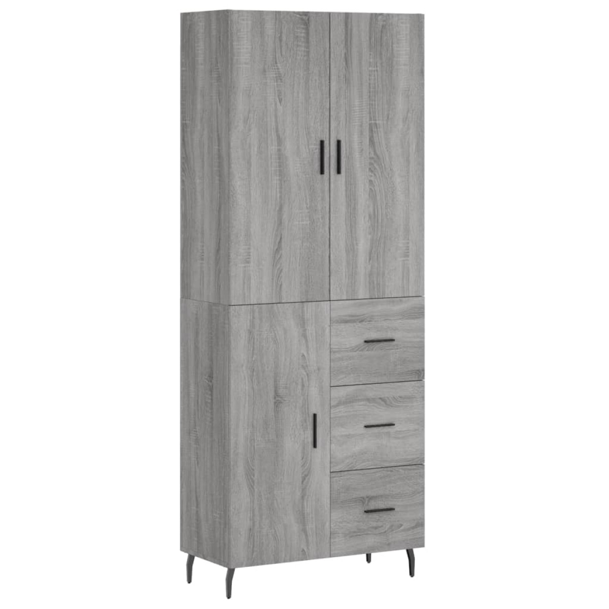 vidaXL Ντουλάπι Γκρι Sonoma 69,5 x 34 x 180 εκ. Επεξεργασμένο Ξύλο
