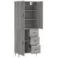 vidaXL Ντουλάπι Γκρι Sonoma 69,5 x 34 x 180 εκ. Επεξεργασμένο Ξύλο