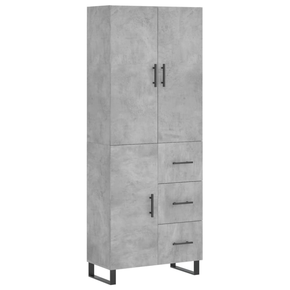 vidaXL Ντουλάπι Γκρι Σκυροδέματος 69,5x34x180 εκ. Επεξεργασμένο Ξύλο