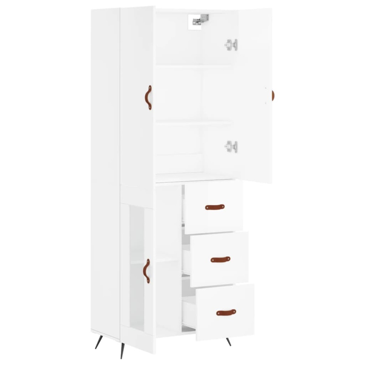 vidaXL Ντουλάπι Λευκό 69,5x34x180 εκ. από Επεξεργασμένο Ξύλο