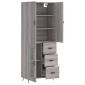 vidaXL Ντουλάπι Γκρι Sonoma 69,5 x 34 x 180 εκ. Επεξεργασμένο Ξύλο