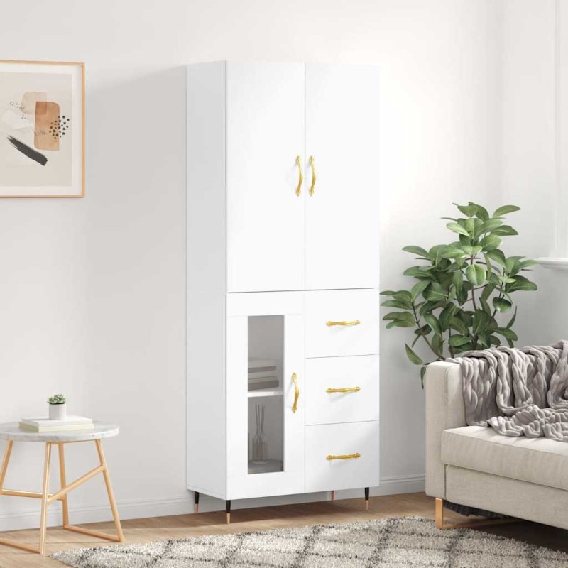 vidaXL Ντουλάπι Λευκό 69,5x34x180 εκ. από Επεξεργασμένο Ξύλο