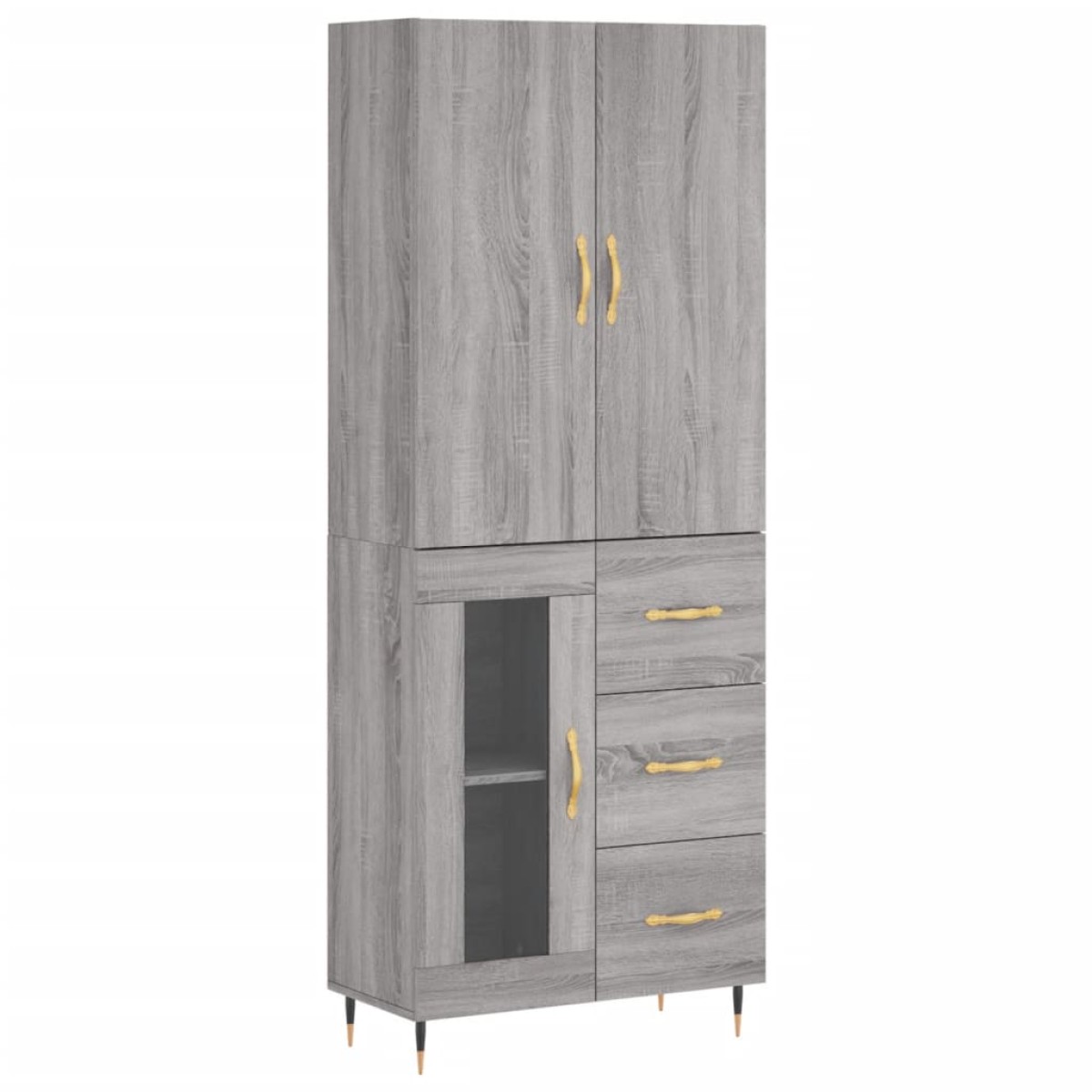 vidaXL Ντουλάπι Γκρι Sonoma 69,5 x 34 x 180 εκ. Επεξεργασμένο Ξύλο