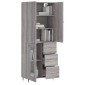 vidaXL Ντουλάπι Γκρι Sonoma 69,5 x 34 x 180 εκ. Επεξεργασμένο Ξύλο