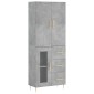 vidaXL Ντουλάπι Γκρι Σκυροδέματος 69,5x34x180 εκ. Επεξεργασμένο Ξύλο