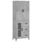vidaXL Ντουλάπι Γκρι Σκυροδέματος 69,5x34x180 εκ. Επεξεργασμένο Ξύλο