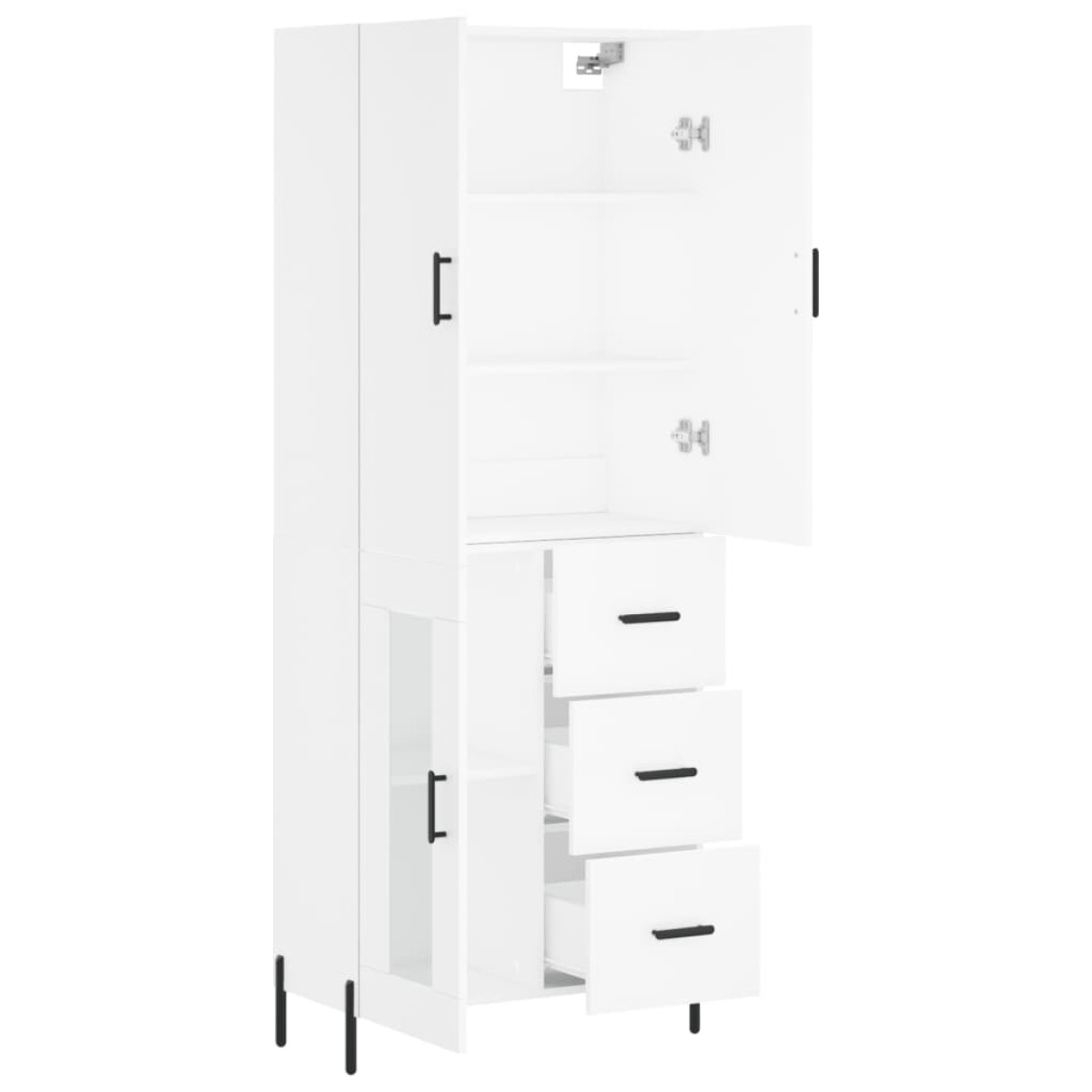 vidaXL Ντουλάπι Λευκό 69,5x34x180 εκ. από Επεξεργασμένο Ξύλο