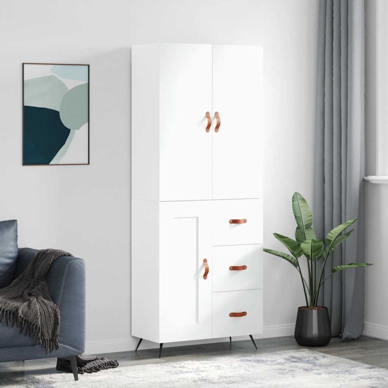 vidaXL Ντουλάπι Λευκό 69,5x34x180 εκ. από Επεξεργασμένο Ξύλο