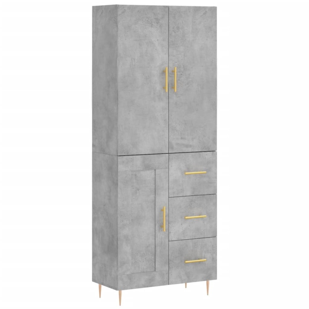 vidaXL Ντουλάπι Γκρι Σκυροδέματος 69,5x34x180 εκ. Επεξεργασμένο Ξύλο