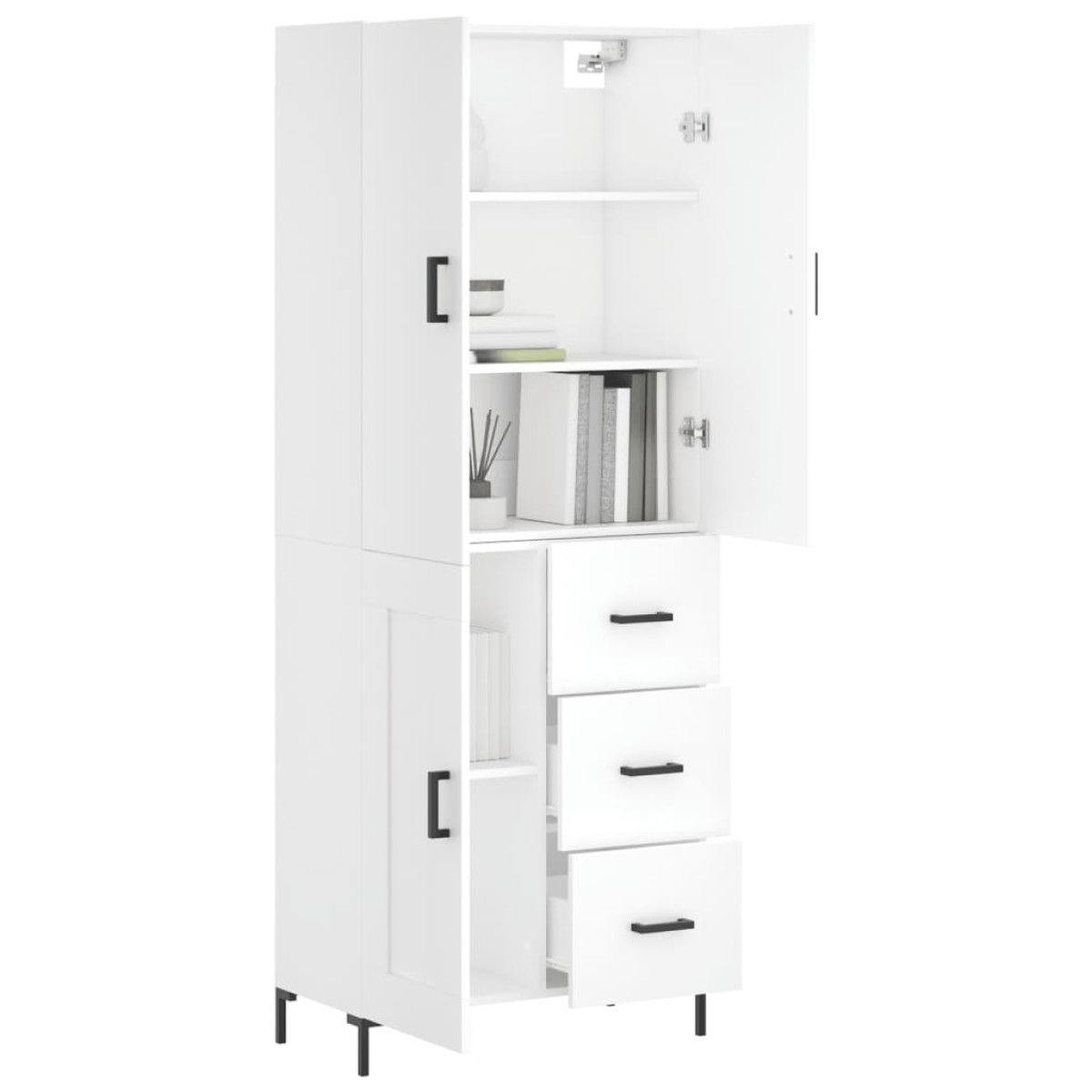 vidaXL Ντουλάπι Λευκό 69,5x34x180 εκ. από Επεξεργασμένο Ξύλο