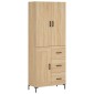 vidaXL Ντουλάπι Sonoma δρυς 69,5 x 34 x 180 εκ. από Επεξεργασμένο Ξύλο