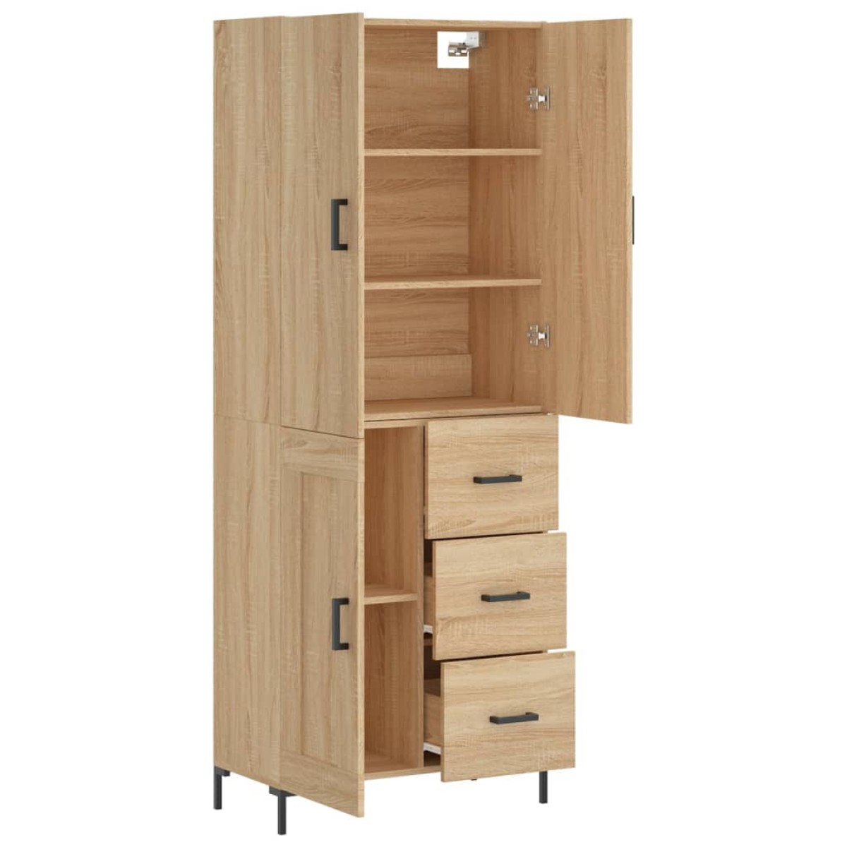 vidaXL Ντουλάπι Sonoma δρυς 69,5 x 34 x 180 εκ. από Επεξεργασμένο Ξύλο
