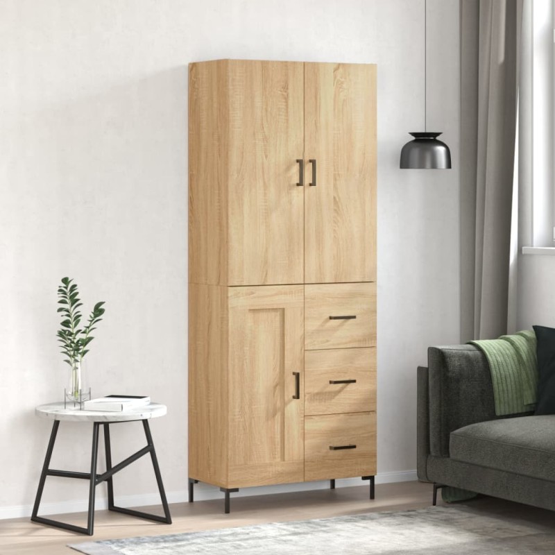 vidaXL Ντουλάπι Sonoma δρυς 69,5 x 34 x 180 εκ. από Επεξεργασμένο Ξύλο